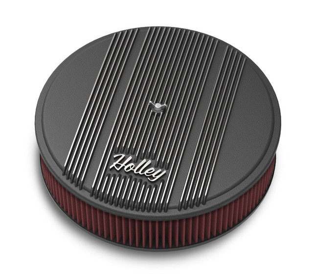 Holley 14x3 Die Cast Finned Alm Air Cleaner  Black HLY120-153