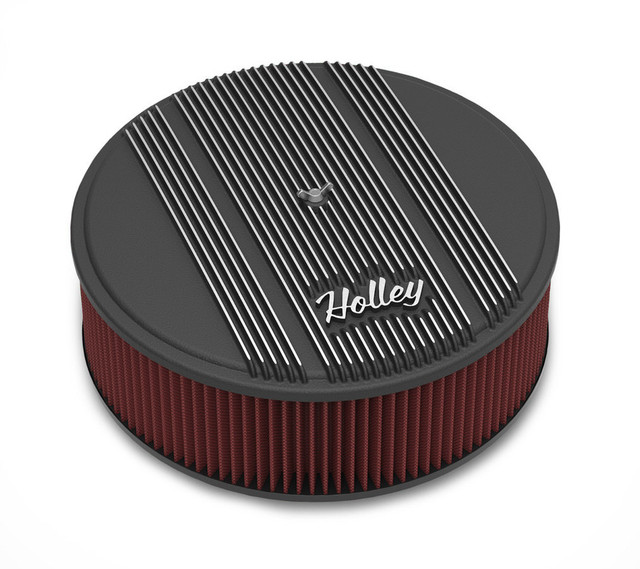 Holley 14x4 Die Cast Finned Alm Air Cleaner  Black HLY120-157