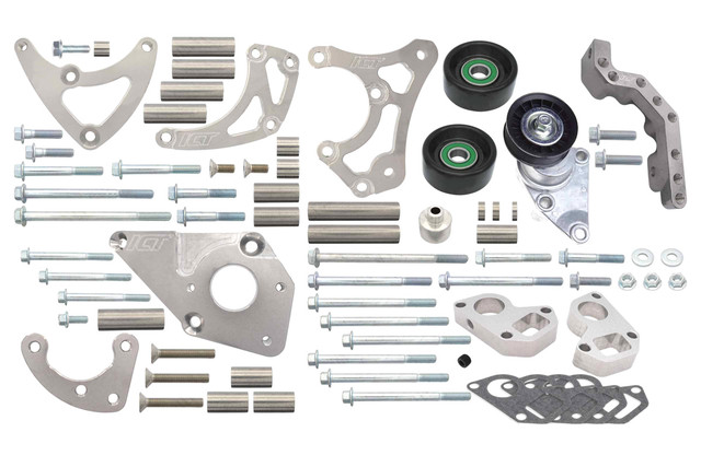 Ict Billet Alternator/Power Steerin Relocation Bracket Kit ICT551569LS0WP-3