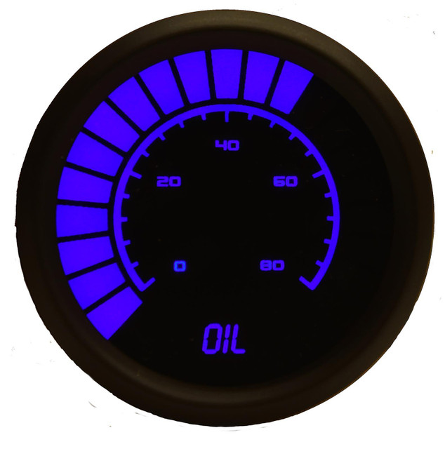 Intellitronix 2-1/16 Analog Bargraph Oil Press Gauge 0-80 PSI ITLB9114B