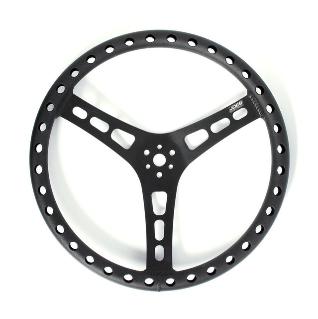 Joes Racing Products 15in LW Steering Wheel Alum Dished Black JOE13515-B