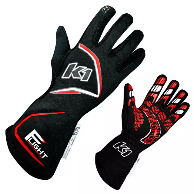 K1 Racegear Gloves Flight X-Large Black-Red K1R23-FLT-NR-XL