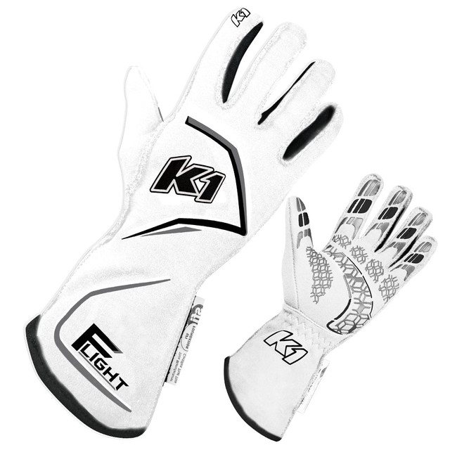 K1 Racegear Gloves Flight Small White K1R23-FLT-WG-S