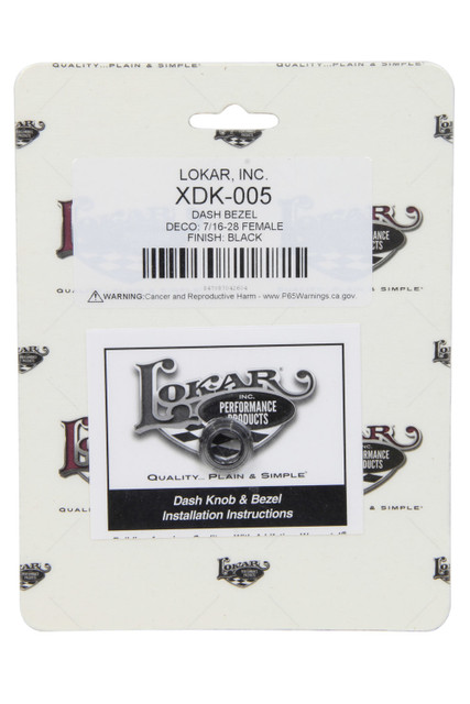 Lokar Dash Bezel Deco 7/16 -28 Female Black Xdk-005