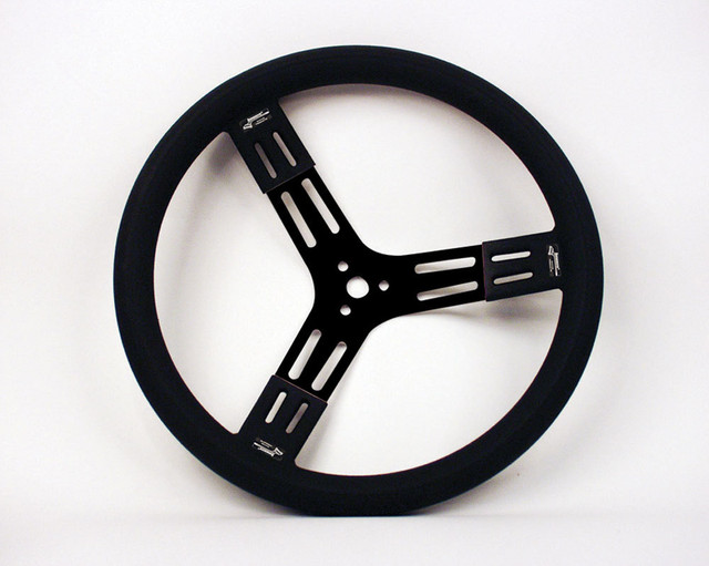 Longacre 15in. Steering Wheel Black Steel Smooth Grip LON52-56841