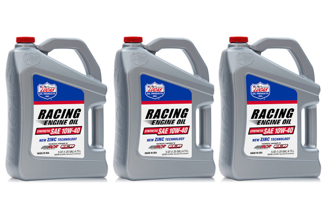 Lucas Oil 10w40 Synthetic Racing Oil Case 3 x 5 Quart LUC10911-3