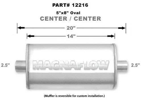 Magnaflow Perf Exhaust Stainless Muffler 2.5in Center In / Out MAG12216