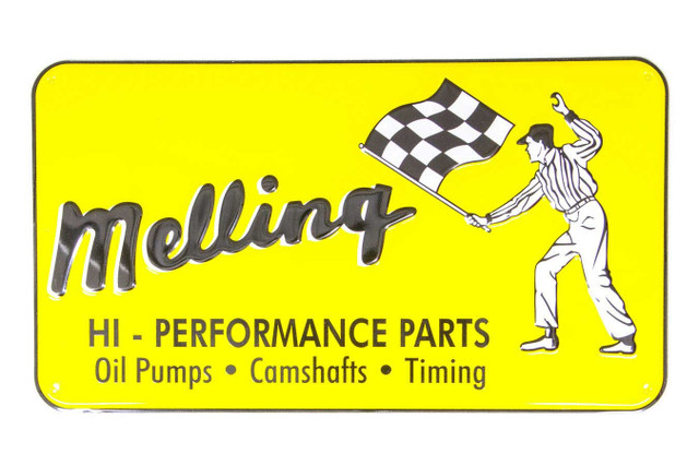 Melling 1960 Nostalgic Metal Sign - Yellow (Flag Man) MEL1960