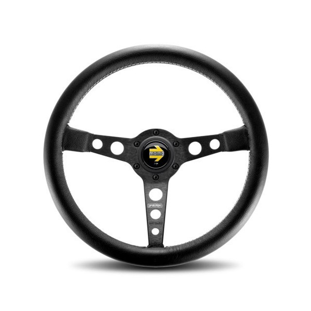 Momo Automotive Accessories Prototipo Steering Wheel Black Leather MOMPRO35BK2B