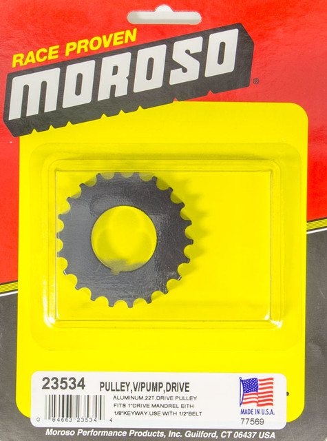 Moroso Vacuum Pump Drive Pulley 22T- Radius Tooth MOR23534