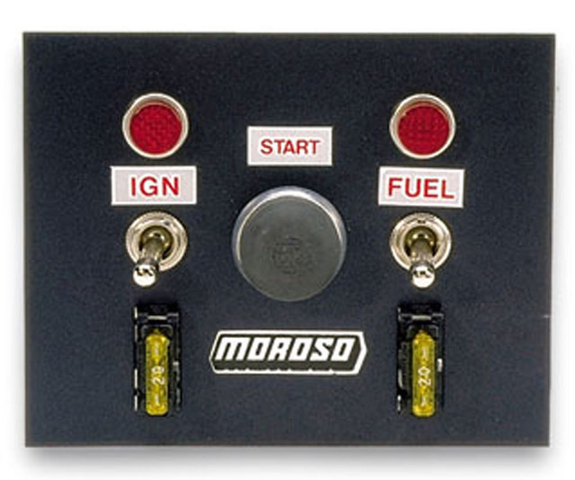 Moroso Toggle Switch Panel 4in x 5in - Black Finish MOR74130