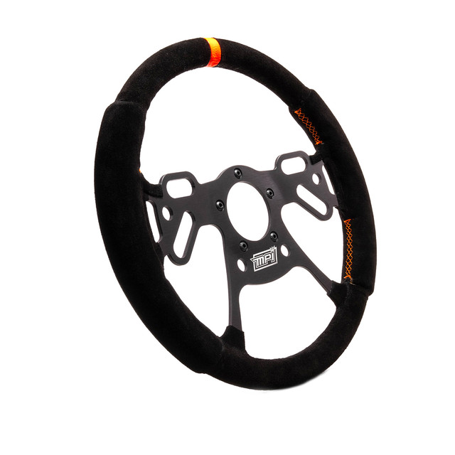 Mpi Usa Drag Steering Wheel 12in Suede Pad Switch Holes MPIMPI-DRG2-12