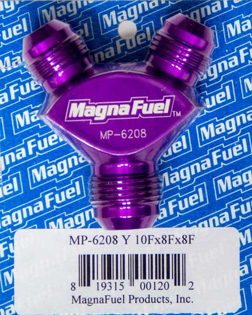 Magnafuel/magnaflow Fuel Systems Y-Fitting - 1 #10an Male & 2 #8an MRFMP-6208