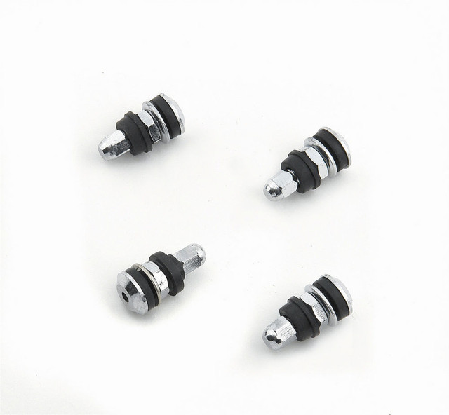 Mr. Gasket Chrome Tire Valves (4pk) Short Screw-On Mount MRG1957