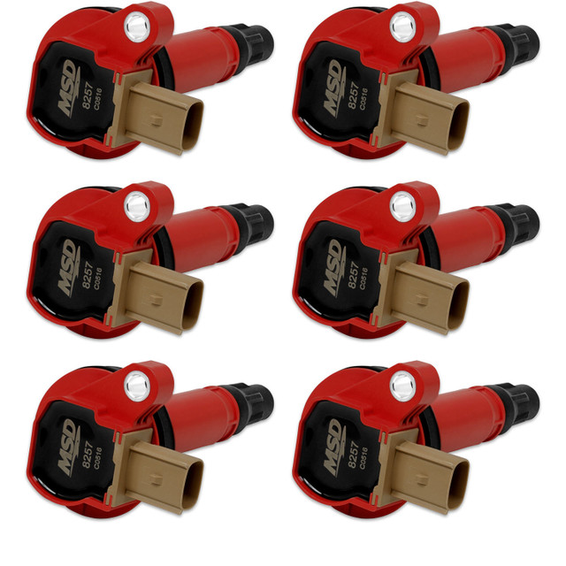 Msd Ignition Coils 6pk Ford Eco-Boost 3.5L V6 11-16  Red MSD82576