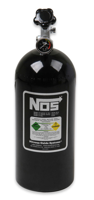 Nitrous Oxide Systems NOS Bottle 10lb w/Super Hi-Flo Valve -  Black NOS14745B