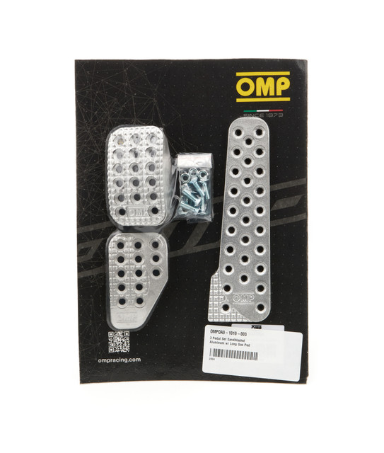 Omp Racing, Inc. 3 Pedal Set Sandblasted Aluminum w/ Long Gas Ped OMPOA0-1010-003