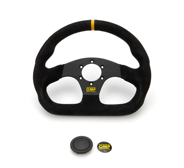 Omp Racing, Inc. Super Quadro Steering Wheel Black Spokes Suede OMPOD0-1990-071