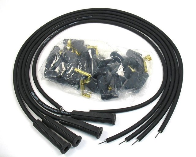 Pertronix Ignition 8MM Spark Plug Wire Set 4-Cyl 180 Deg Black PRT804280