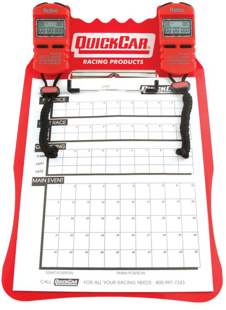 Quickcar Racing Products Clipboard Timing System Red QRP51-051