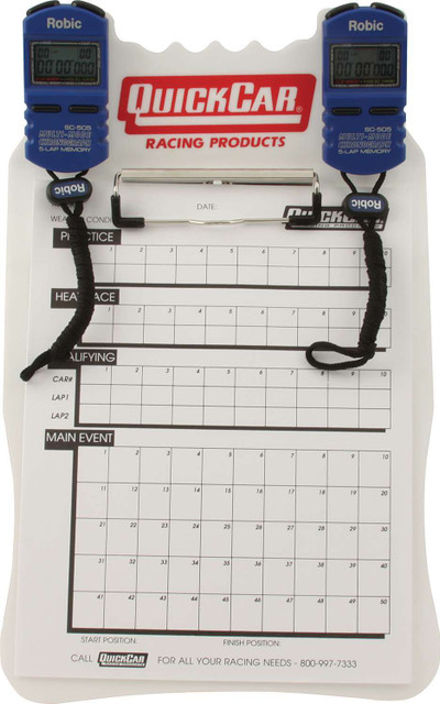 Quickcar Racing Products Clipboard Timing System White QRP51-054