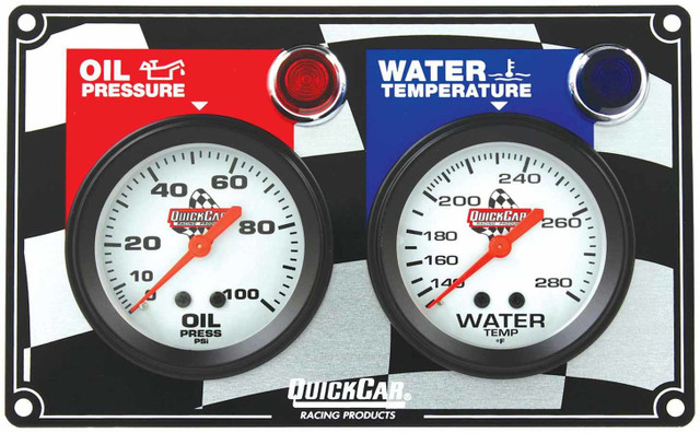 Quickcar Racing Products 2 Gauge Panel OP/WT QRP61-6001