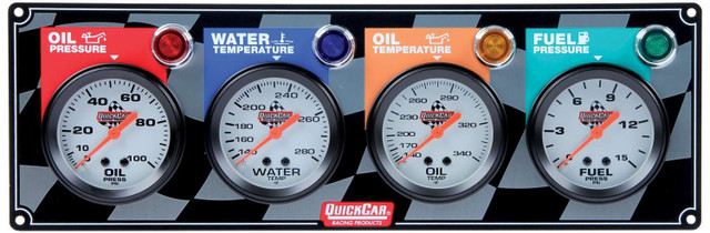 Quickcar Racing Products 4 Gauge Panel OP/WT/OT/ FP QRP61-6021