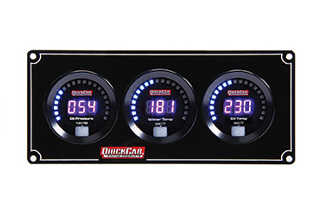Quickcar Racing Products Digital 3-Gauge Panel OP/WT/OT QRP67-3011 Quickcar Racing Products Digital 3-Gauge Panel OP/WT/OT QRP67-3011