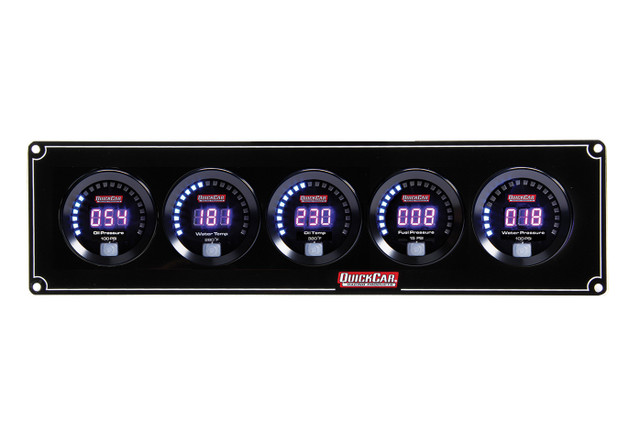 Quickcar Racing Products Digital 5-Gauge Panel OP/WT/OT/FP/WP QRP67-5036