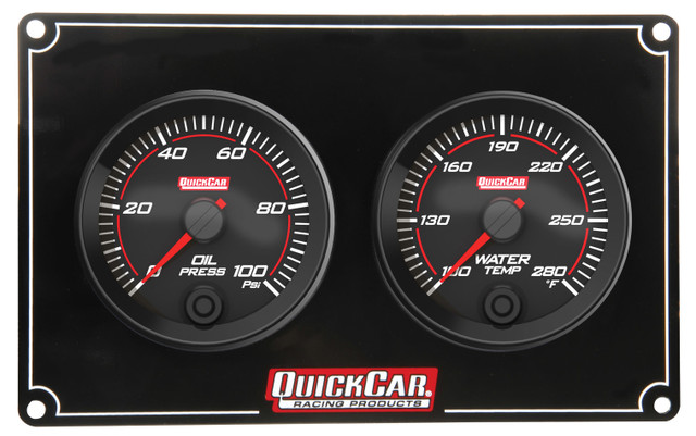 Quickcar Racing Products Redline 2 Gauge Panel OP/WT QRP69-2001