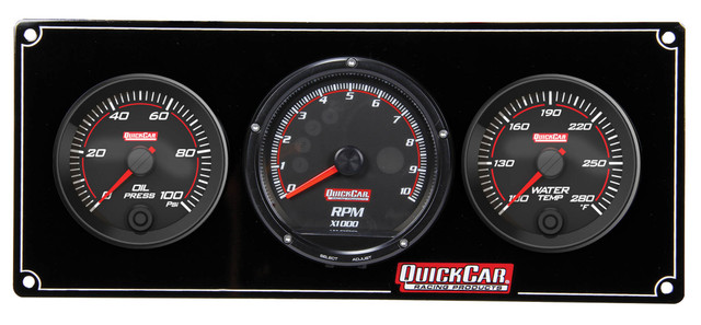 Quickcar Racing Products Redline 2-1 Gauge Panel OP/WT w/Recall Tach QRP69-2031