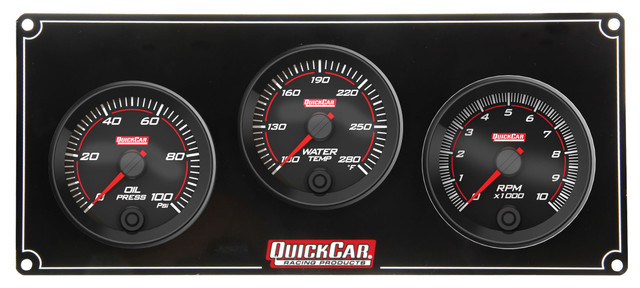 Quickcar Racing Products Redline 2-1 Gauge Panel OP/WT w/Recall Tach QRP69-2231