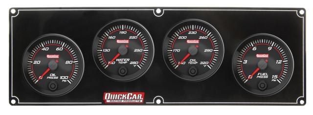 Quickcar Racing Products Redline 4-1 Gauge Panel OP/WT/OT/FP QRP69-4021