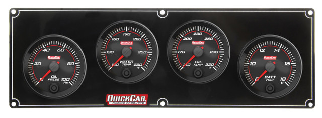 Quickcar Racing Products Redline 4 Gauge Panel OP/WT/OT/Volt QRP69-4027