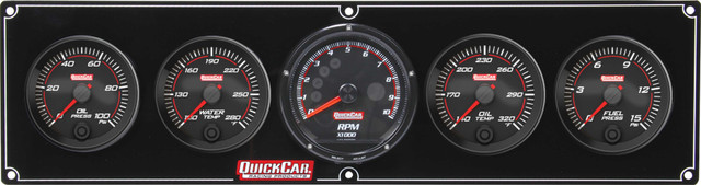 Quickcar Racing Products Redline 4-1 Gauge Panel OP/WT/OT/FP w/Recall Tac QRP69-4051