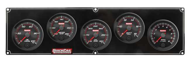 Quickcar Racing Products Redline 4-1 Gauge Panel OP/WT/OT/Volt w/2-5/8 Ta QRP69-4257