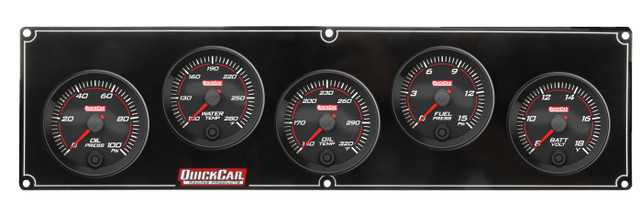 Quickcar Racing Products Redline 5 Gauge Panel OP/WT/OT/FP/VOLT QRP69-5037