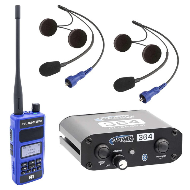 Rugged Radios Intercom Kit / Bluetooth w/Helmet Kits R1 Radio RGR364-2P-HK-R1