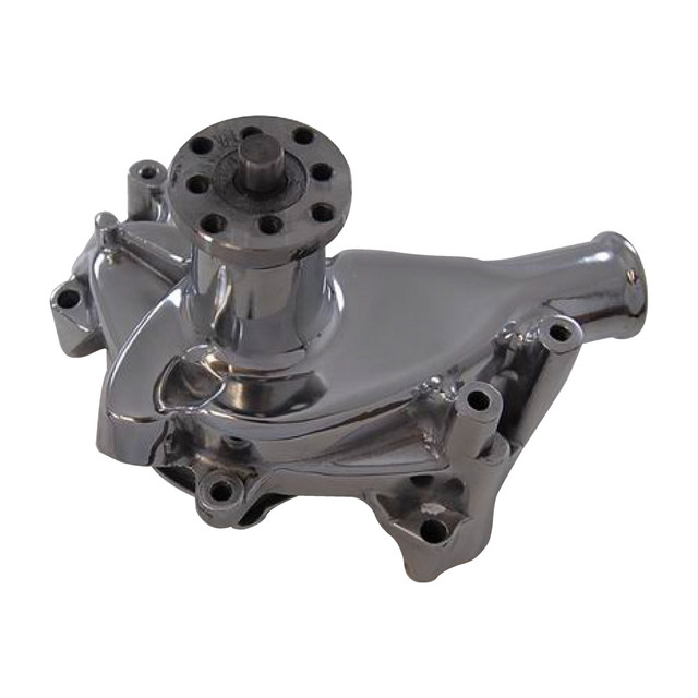 Racing Power Co-packaged SB Chevy Aluminum Water Pump Long- Chrome RPCR3951C
