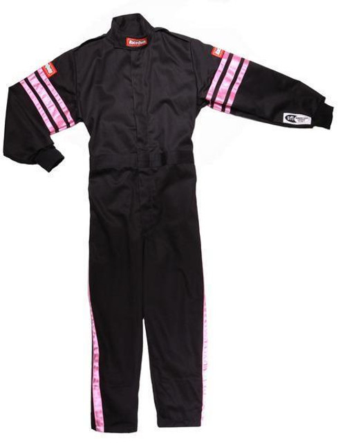 Racequip Black Suit Single Layer Kids Medium Pink Trim RQP1950893