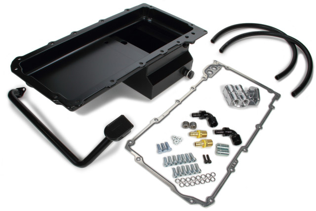 Trans-dapt 67-69 Camaro Black LS Swap Oil Pan/Filter Kit TRA0181