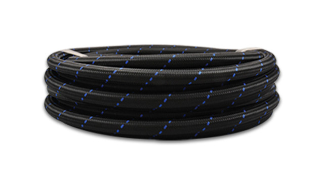 Vibrant Performance 10ft Roll -4 Black Blue Nylon Braided Flex Hose VIB11964B