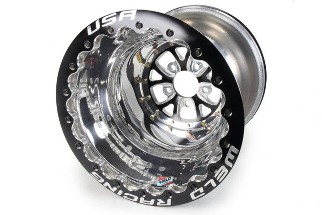 Weld Racing V-Series Drag Wheel Blk 16x16 5x4.75 4.0BS Dbl WEL84B-616278UB
