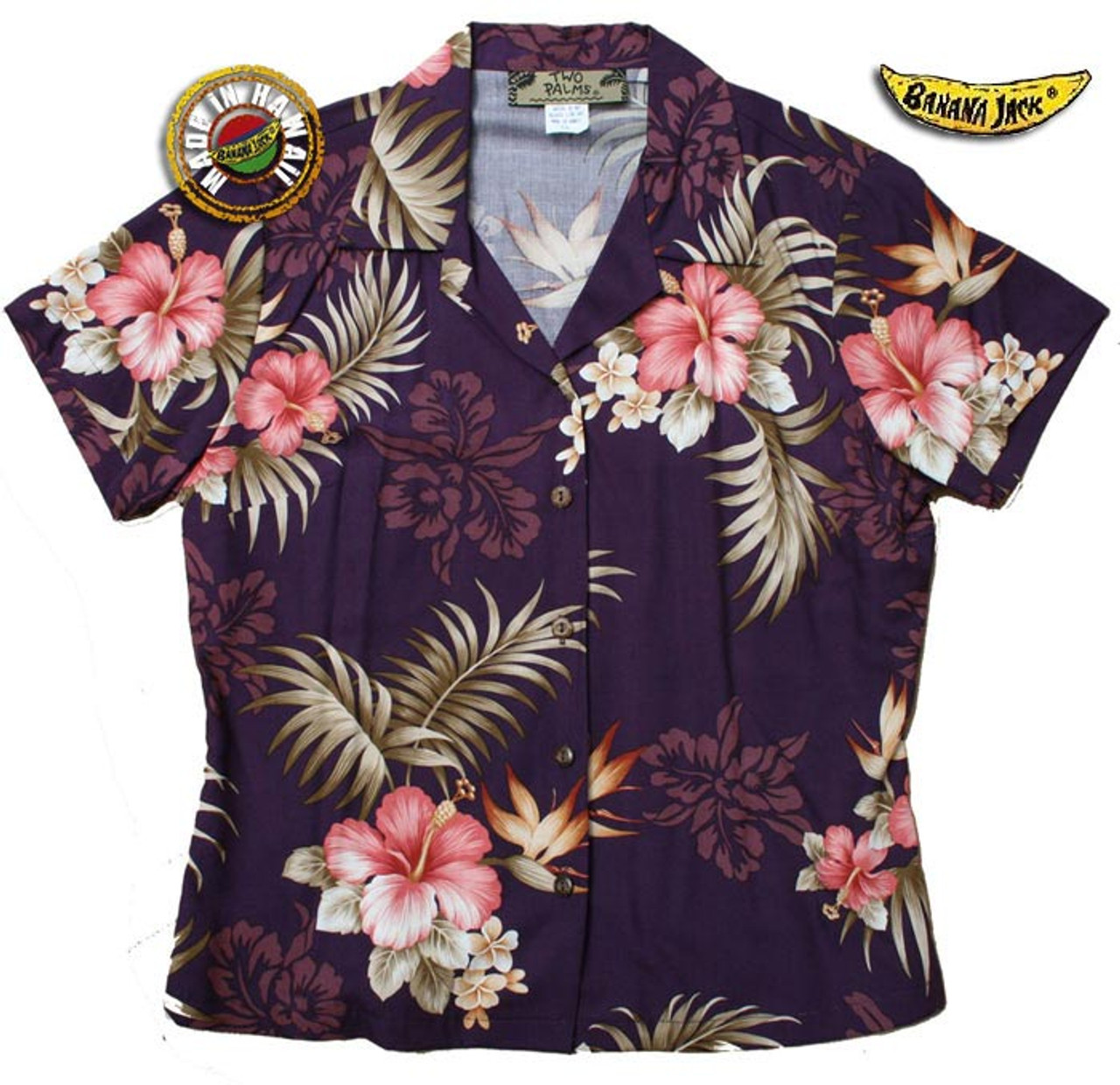 Big Kanaka Womens Fitted Hawaiian Shirts - bananajack.com