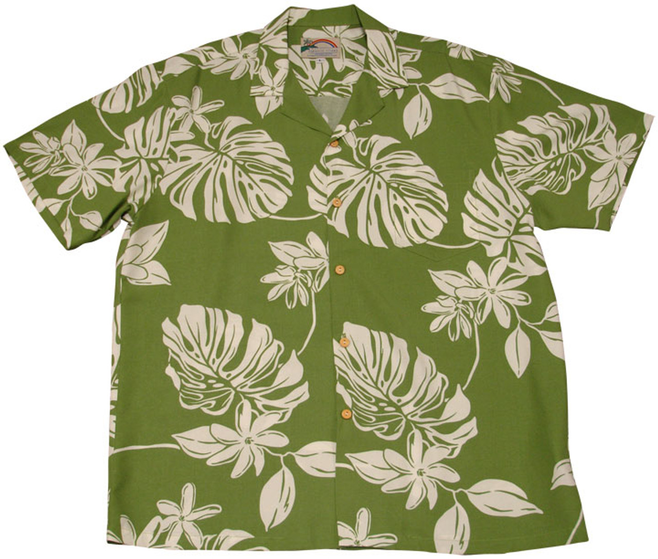 Tiare Green - Men's 100% Rayon Hawaiian Shirt