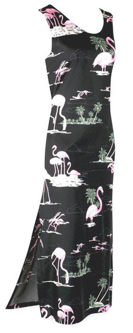 Pink Flamingo Hawaiian Long Tank Dress