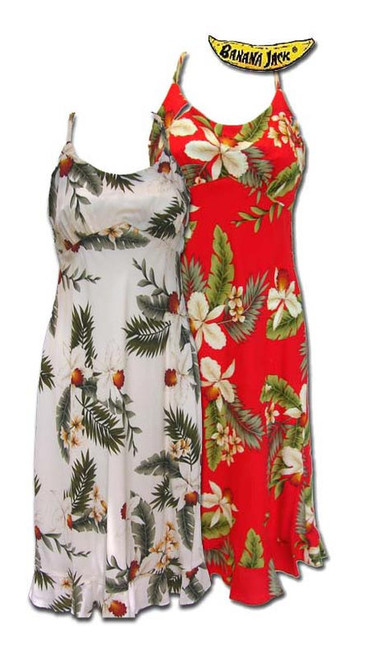 Hawaiian Breeze Ruffled Spaghetti Strap Dress