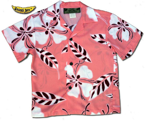 Boys Tropical Hibiscus Hawaiian Shirt