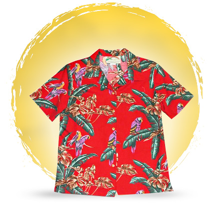  Swallow Bird Pattern Hawaiian Shirt for Men Short