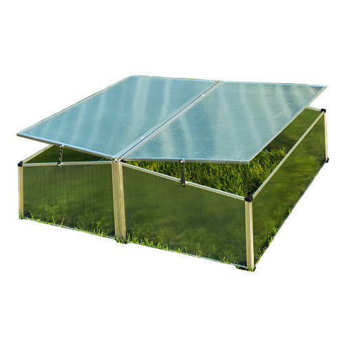 Double-Wide Folding Aluminum Cold Frame Greenhouse